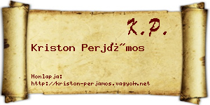 Kriston Perjámos névjegykártya
